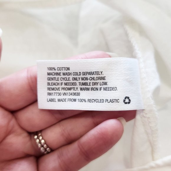 Ava & Viv Plus Size Lace Flutter Sleeve White Cotton Peasant Blouse Size 2X - Picture 11 of 12